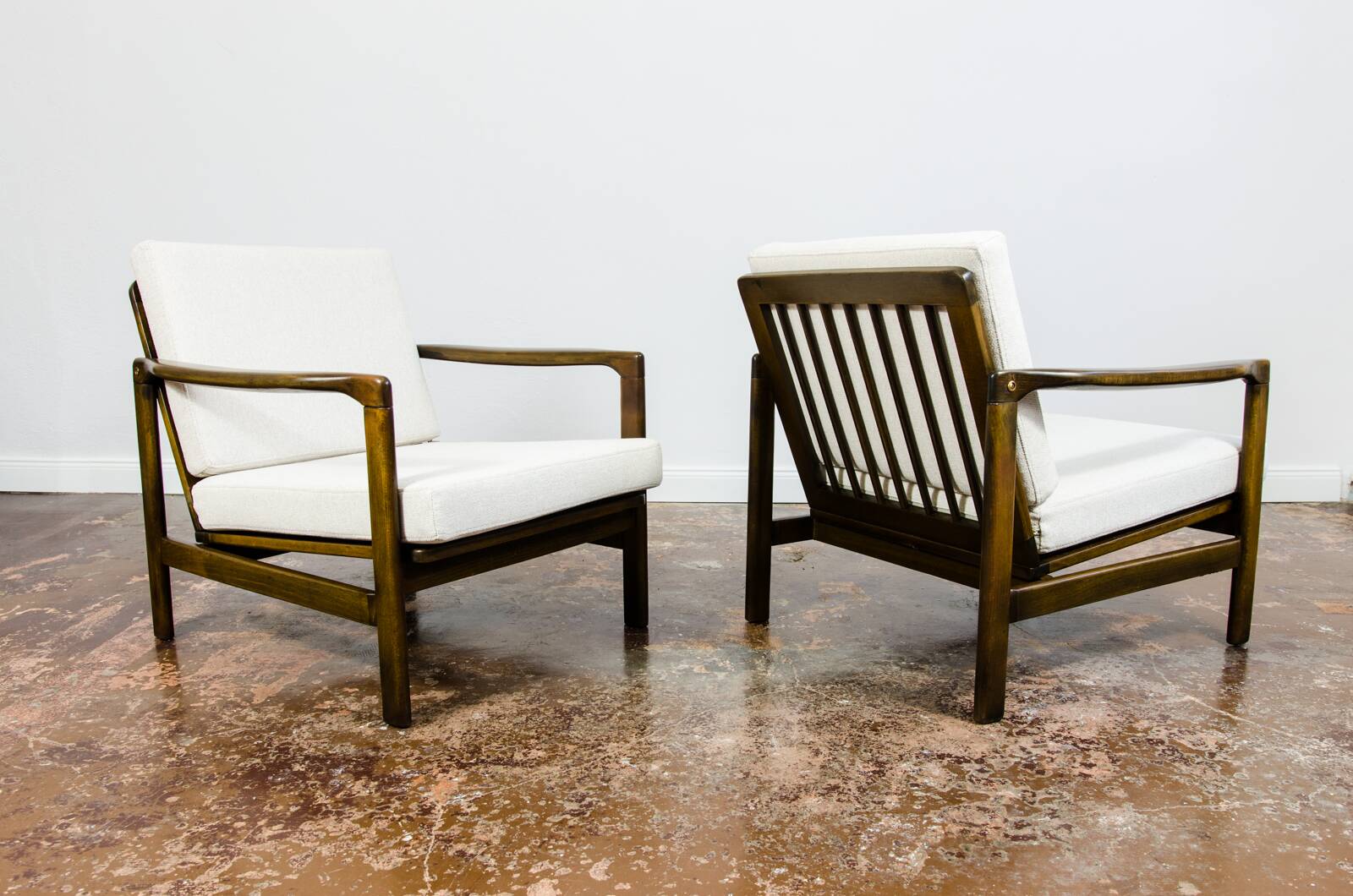 Mid Century Modern Armchairs By Zenon Bączyk, 1960's, Set Of 2
