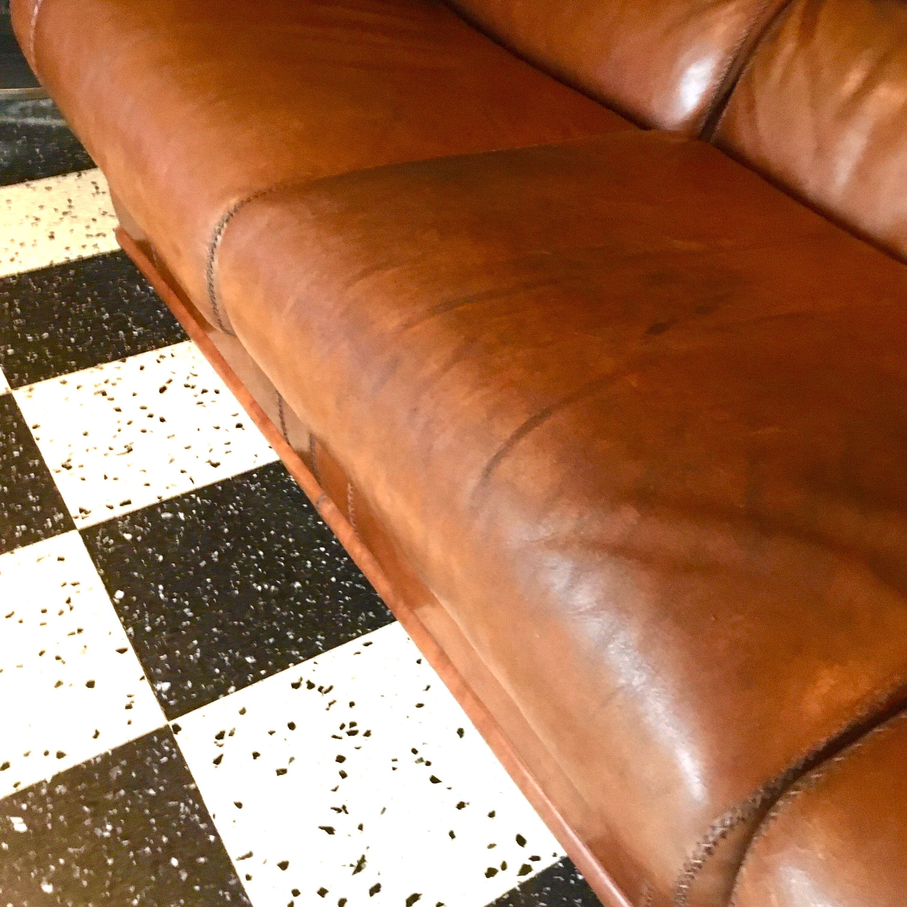 Sofa and leather armchair