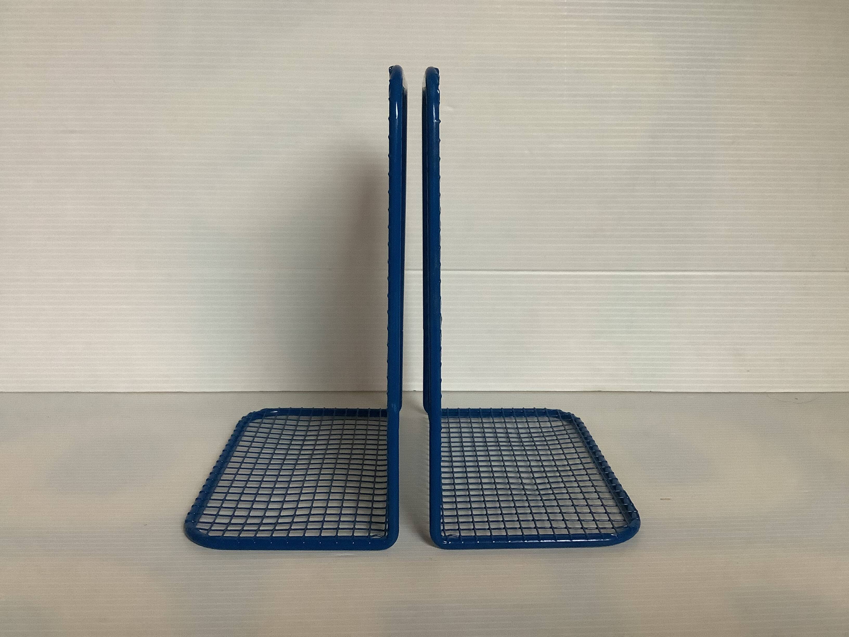 Pair of blue mesh bookends