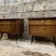 Pair of night tables feet compass bedside end of vintage sofa old 1950 1960 retro