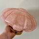 Vintage art deco globe wall or ceiling light in pink Clichy glass