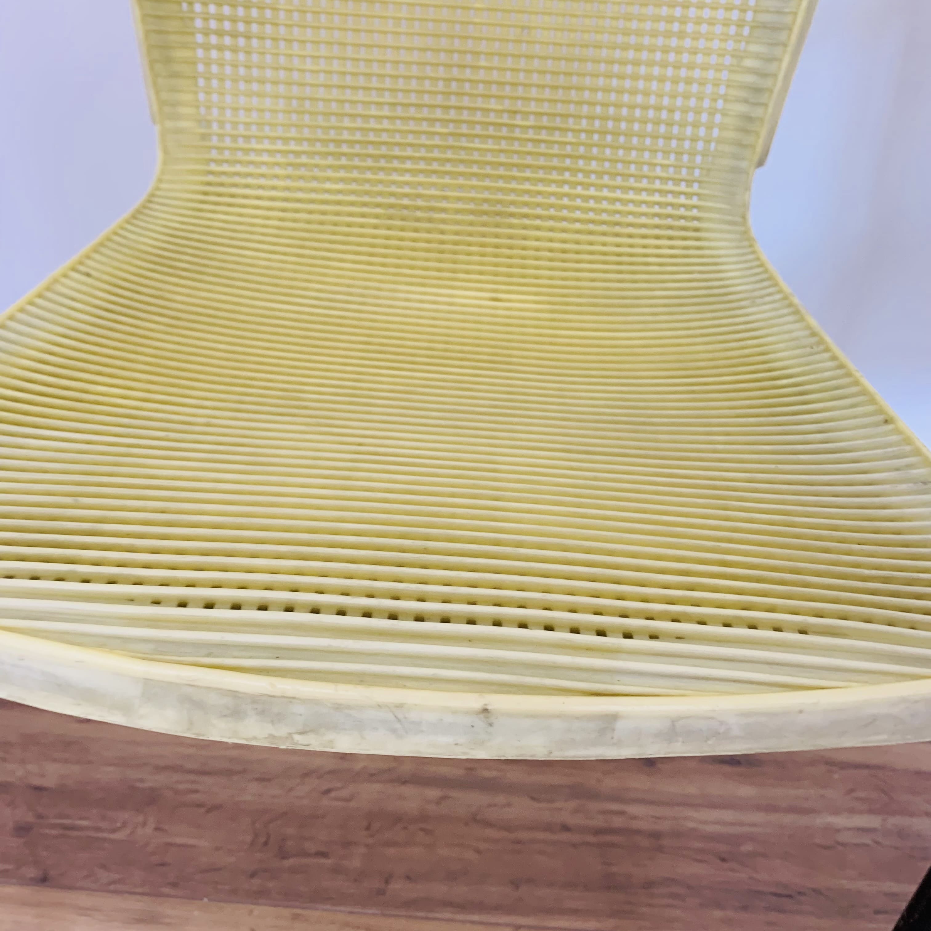 4 yellow outdoor armchairs