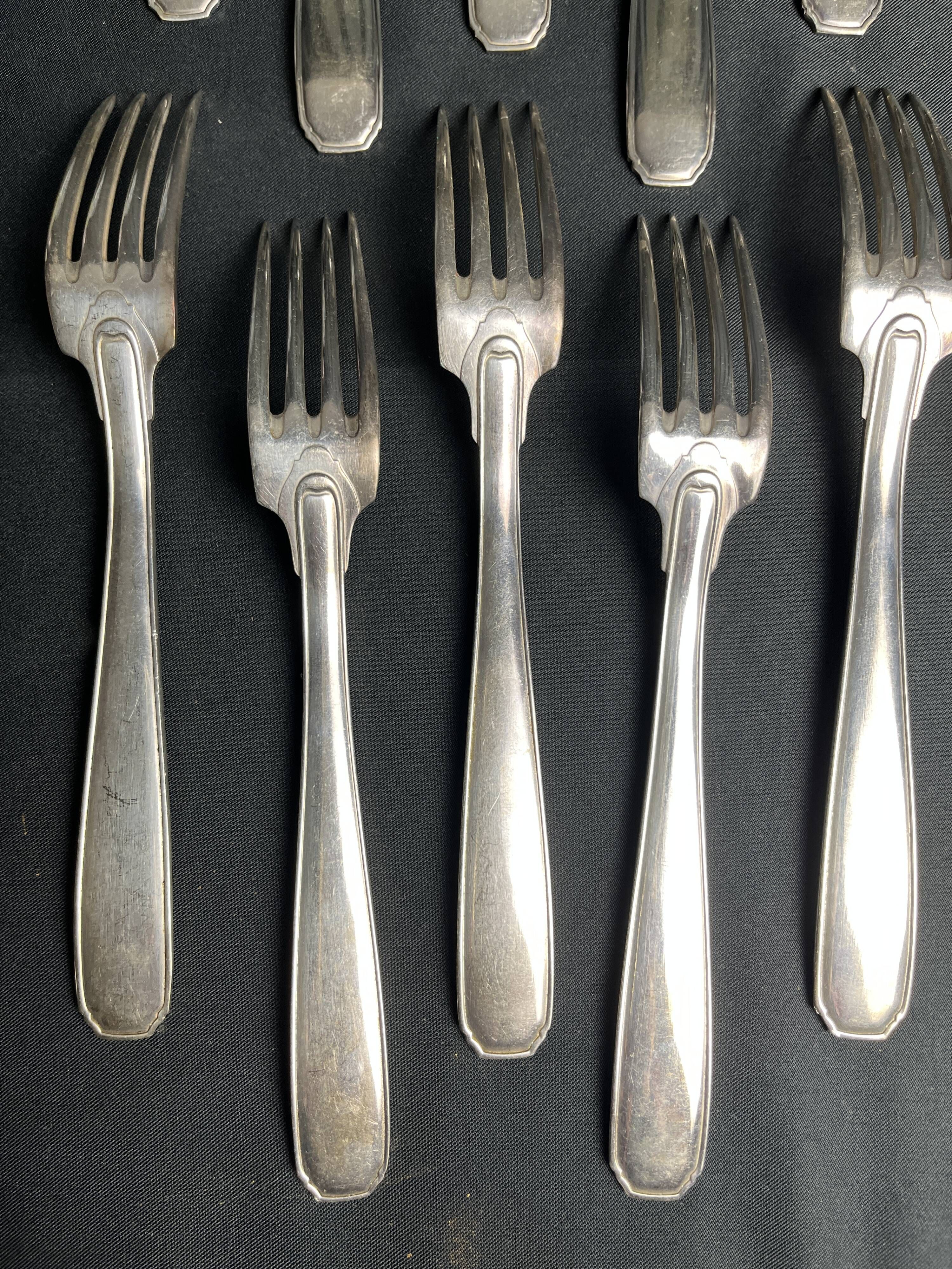 Tableware, silver-plated cutlery Argenta hallmark around 1970