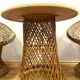 Ensemble fauteuils et table en rotin style rétro vintage des années 1960