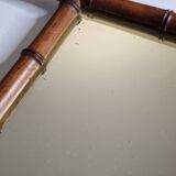 Turned wooden mirror in imitation of bamboo, mid-century, 50 cm x 60 cm