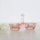 Servant salt pepper in pink glass, molded glass, vintage french, authentic