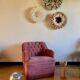 Upholstered toad armchair
