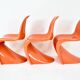 3 Panton chairs by Verner Panton for Herman Miller Felhbaum, 1970