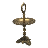 Cendrier sur pied en laiton massif vintage décor signes du zodiaque