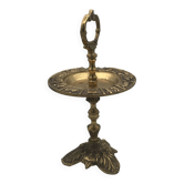 Vintage solid brass ashtray with zodiac sign decor