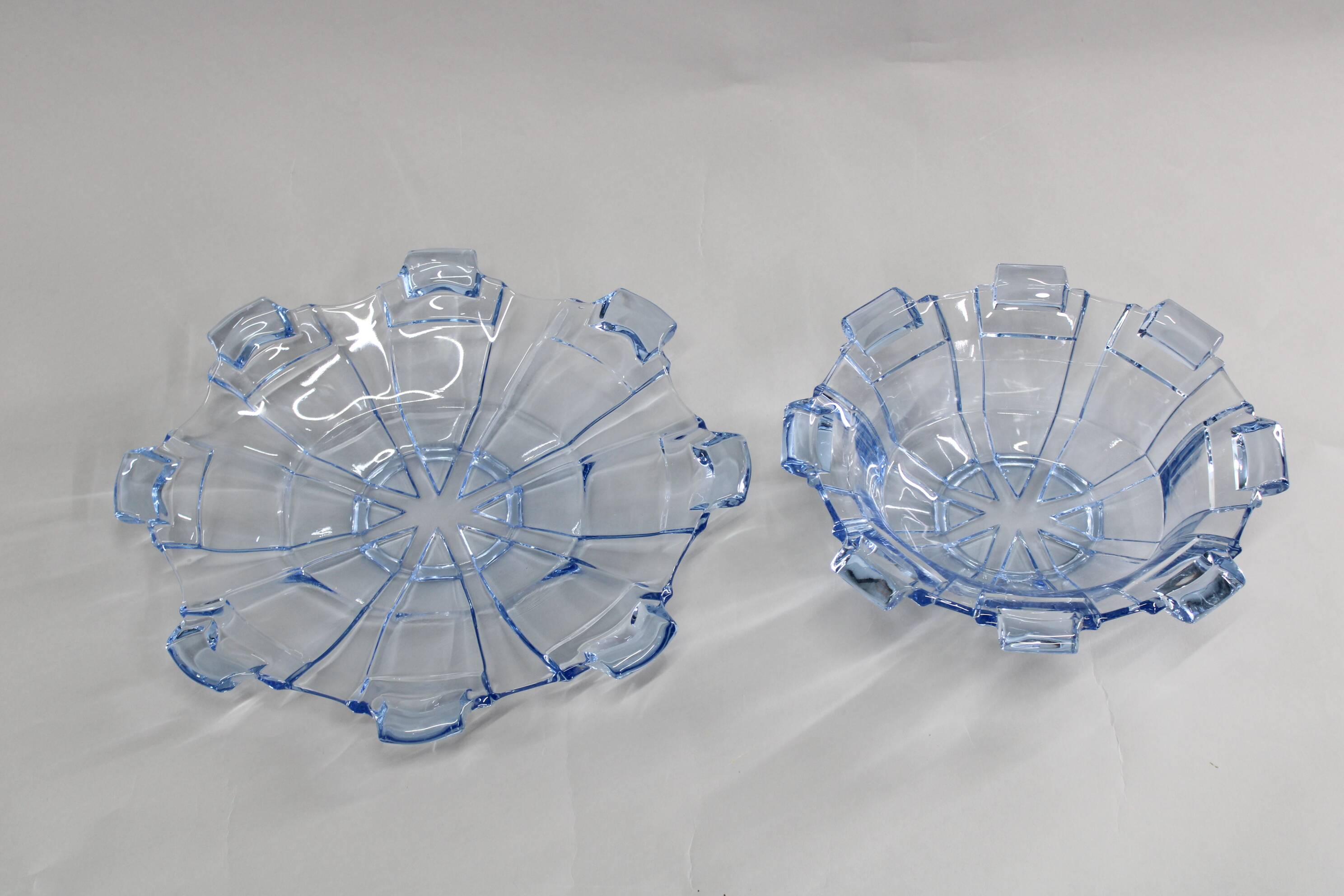 1970s pair of Glass Bowls , Czechoslovakia