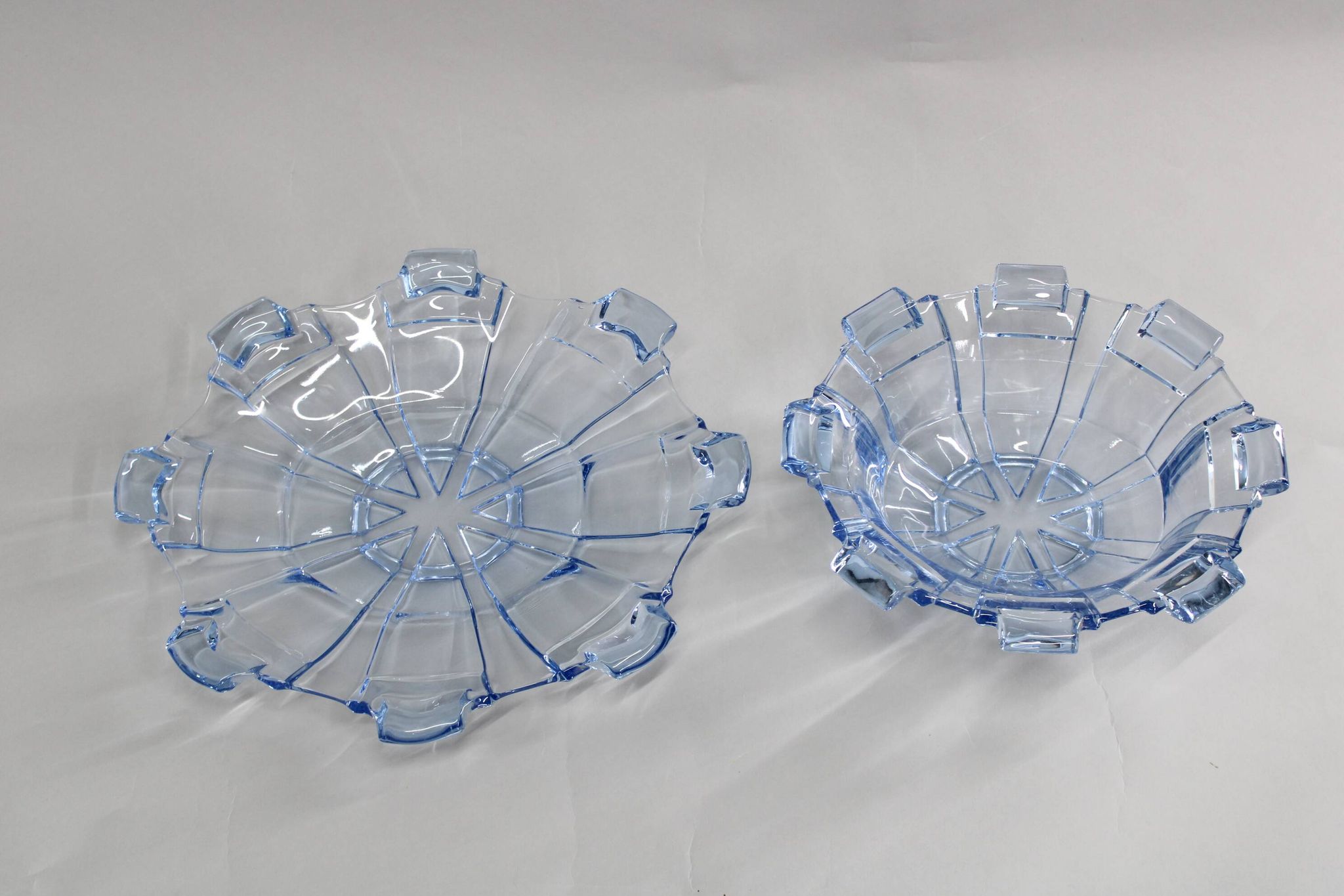1970s pair of Glass Bowls , Czechoslovakia