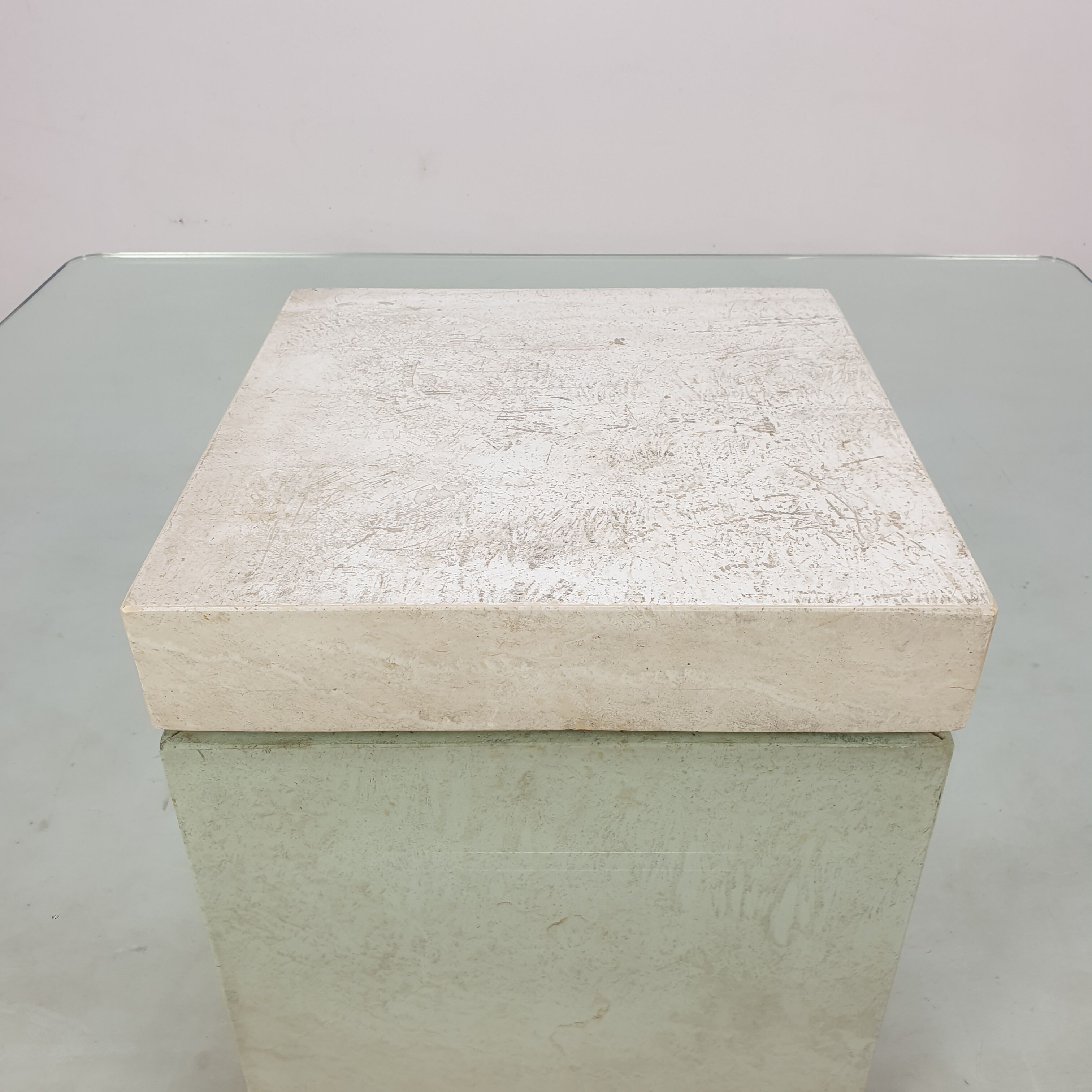 Italian Travertine Coffee Table, 1980s