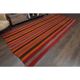 Orange Red Vintage Handmade Wool Cotton Kilim Runner Rug 172x372