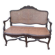 19th century louis xv style bench in wood and canework