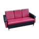 Vintage Sofa Bench in red and black skaï