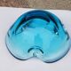 Cendrier en verre de murano de couleur bleue des années 50