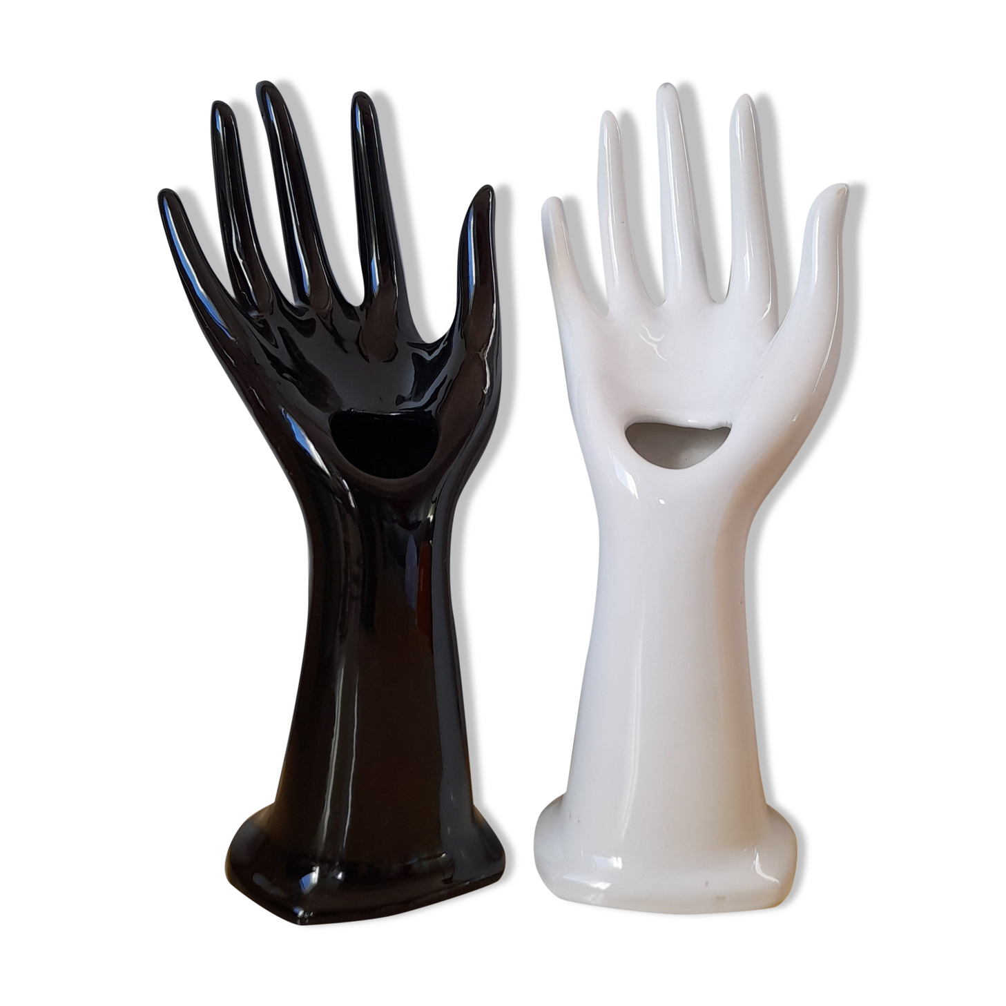 Duo de mains baguier ou soliflore 70s