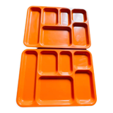 Vintage tray orange meal trays 70