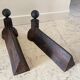 Pair of old vintage steel andirons