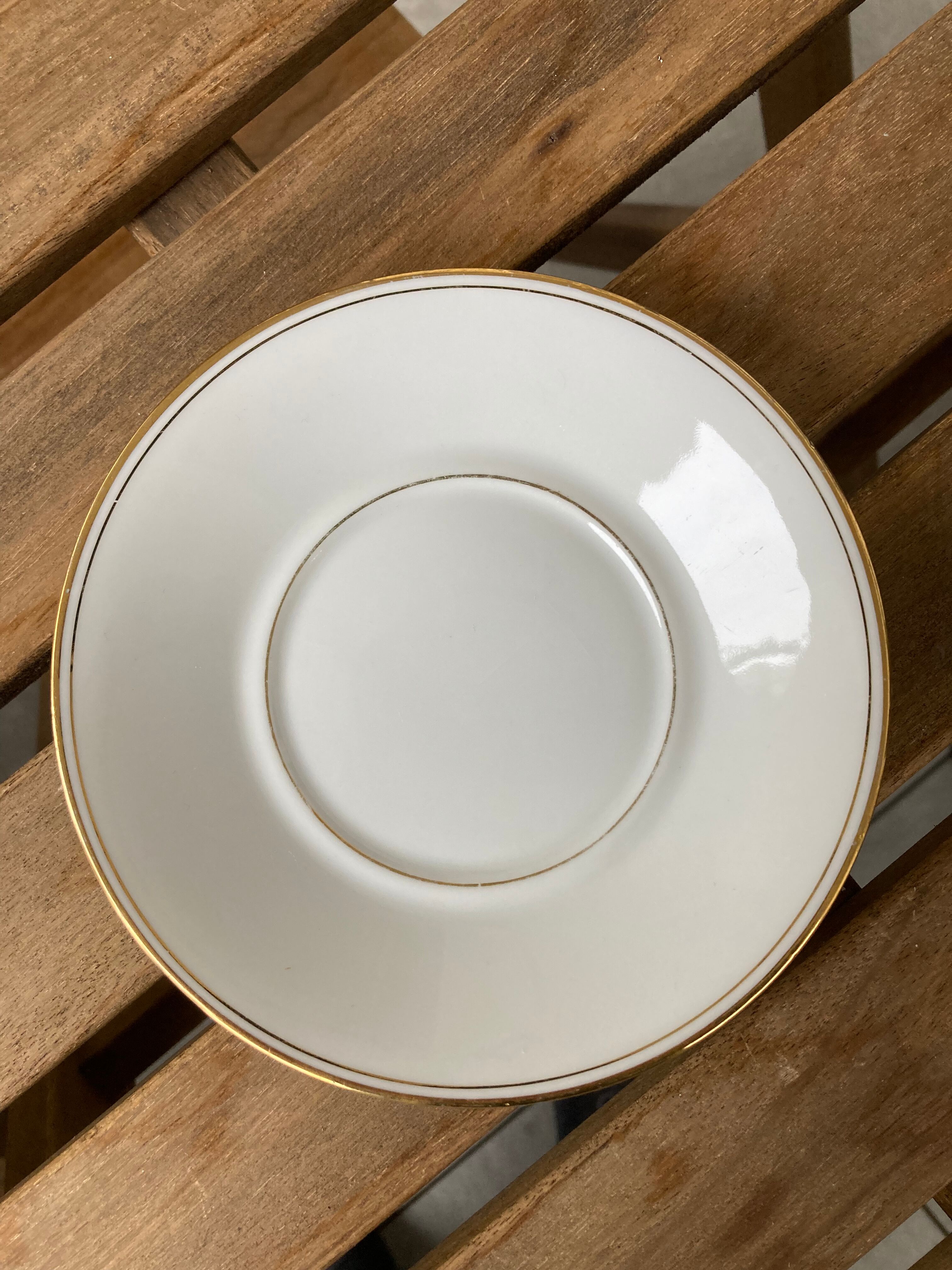 Lot 5 saucer plates Limoges Charles Ahrenfeldt gilded edging