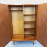 Vintage Scandinavian-style teak wardrobe from the 1960s