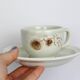 Set of 4 cups and saucers, Sarreguemines, Chardon model, vintage French