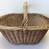 Old wicker basket one handle