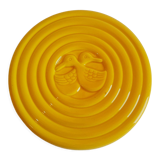 Vintage art deco duck yellow slip coaster
