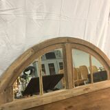 Former raw oak transom mirror 134x61cm