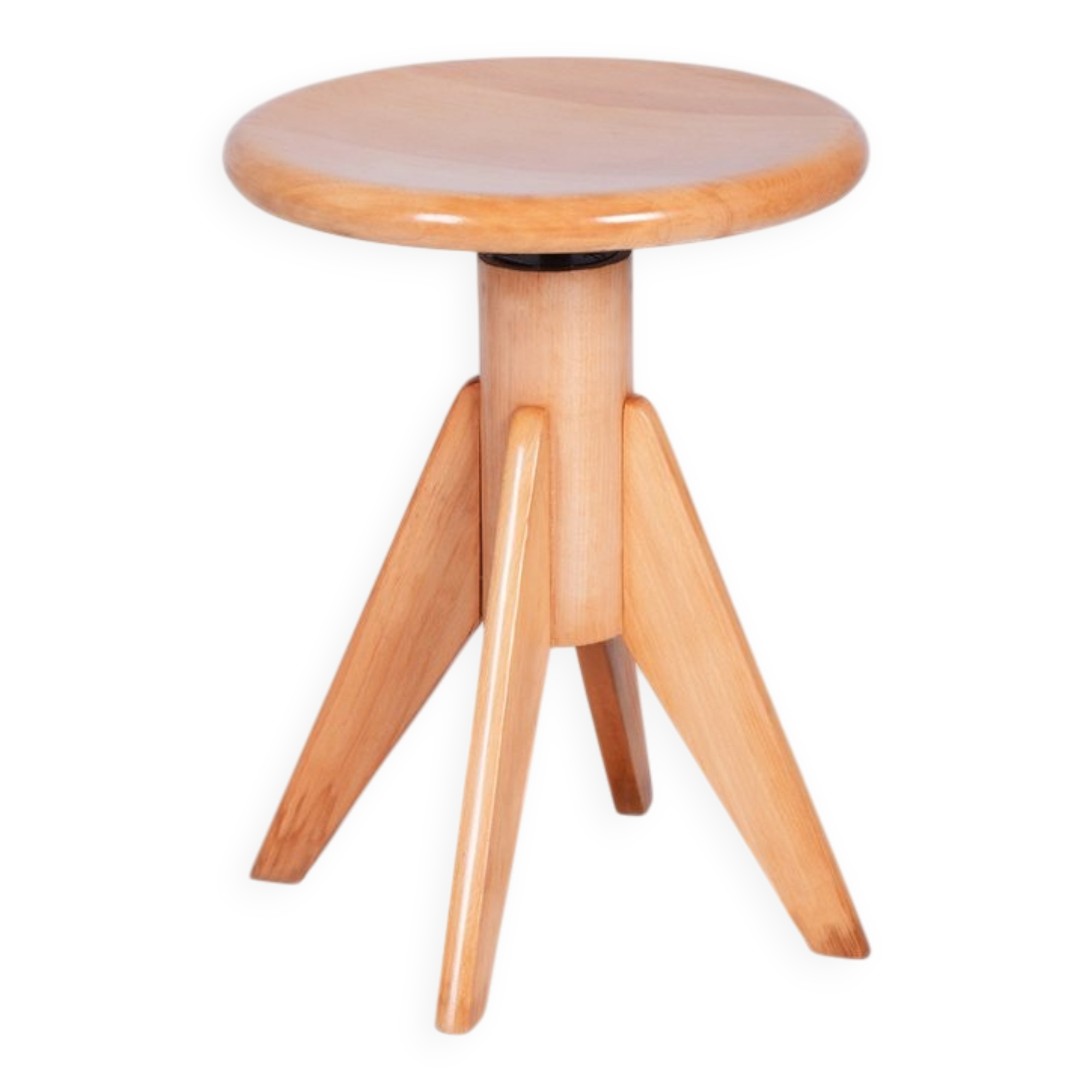 Mid-Century Piano Stool in Beech, Czech, 1940s