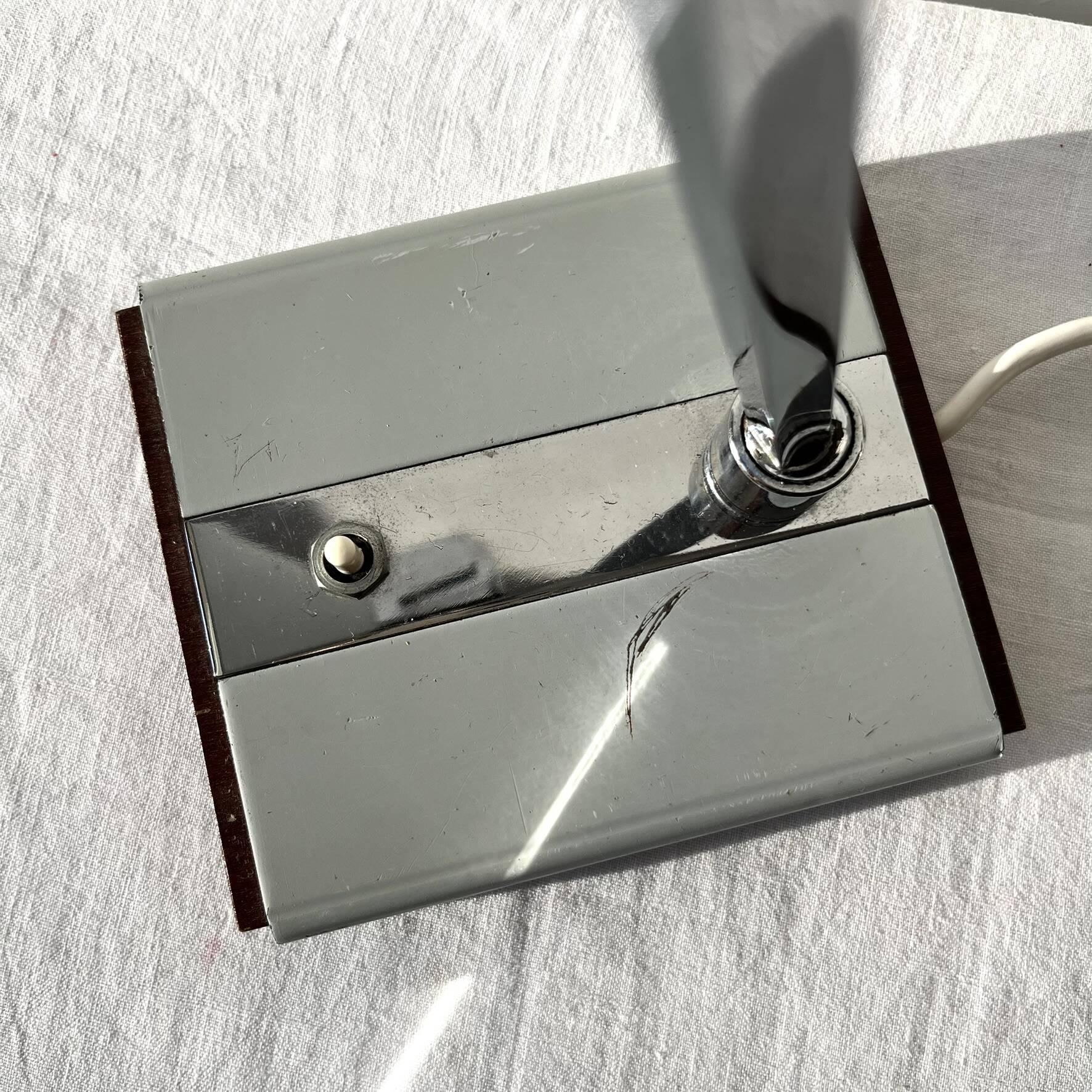 Vintage metal and chrome desk lamp, Italy, 1960s