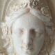 Patinated plaster wall cariatide console
