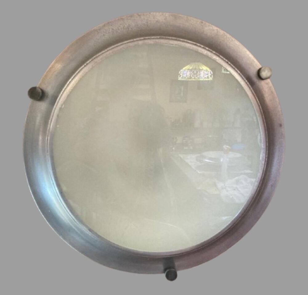 Lampe de plafond ou murale ronde Mid-Century en aluminium, années 70