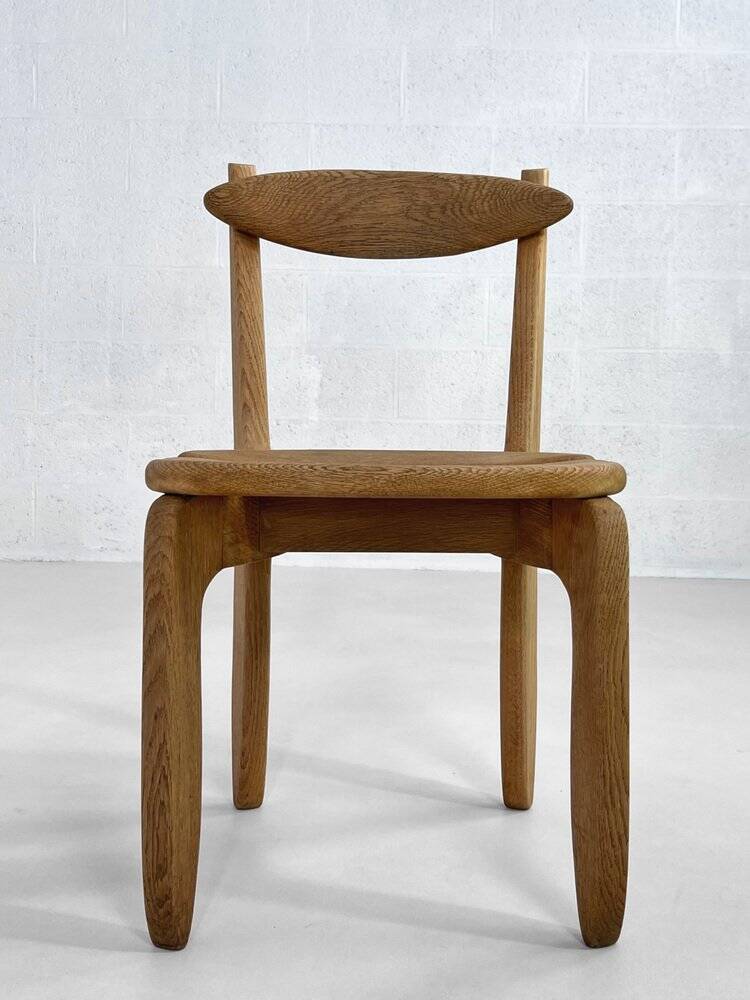 Oak Dining Chairs by Guillerme & Chambron