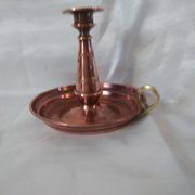 Candlestick in red copper and brass