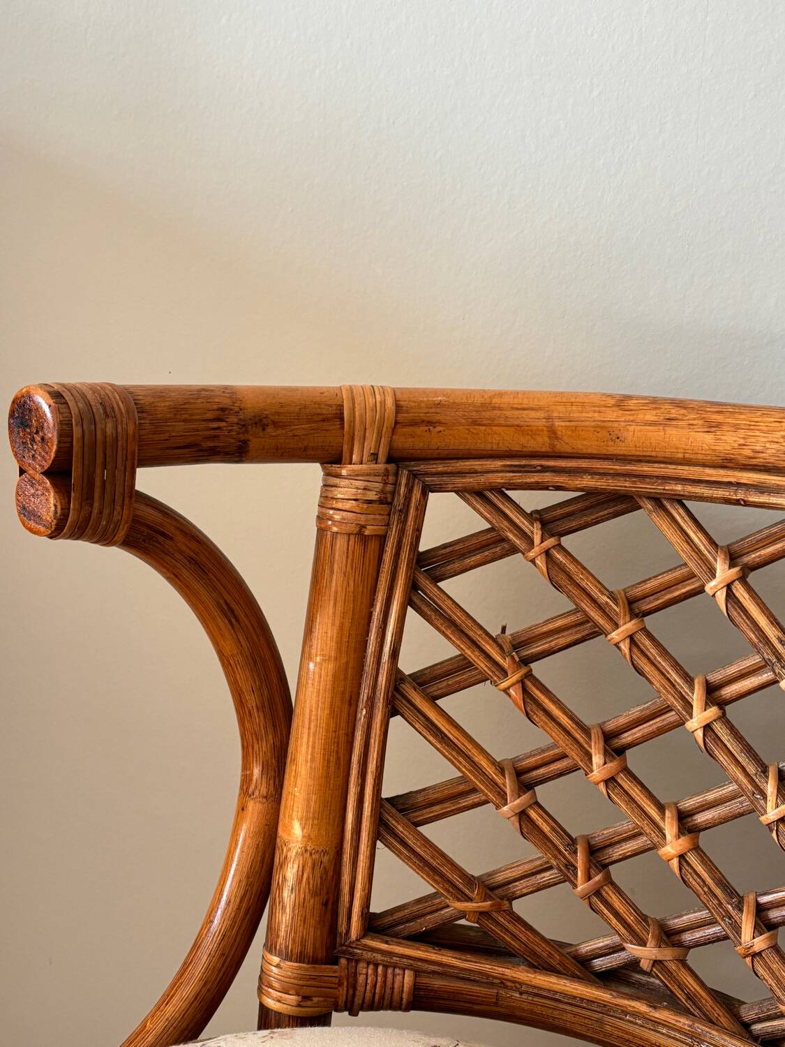 Fauteuil en rotin années 80