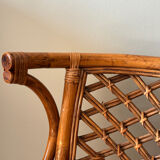 Fauteuil en rotin années 80