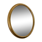 Miroir doré ovale 1960 31x39cm