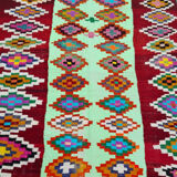 Tapis kilim marocain berbère en laine rouge fait main 155x210cm