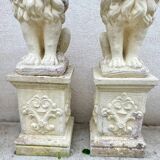 Pair of lion garden statues