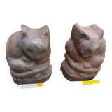 Cat-shaped fireplace andirons