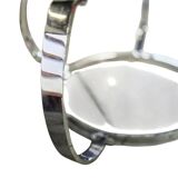 Table basse vintage chromée / table basse avec verre fumé