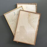 Lot of 3 oxidized brass frames