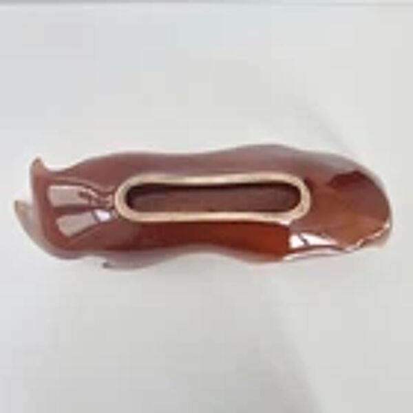 Coupe a fruits vintage 1960 ceramique rouge & marron dlg vallauris 60s retro