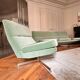 Vintage 1970s Living Room Set – Velvet Sofa & Swivel Armchairs