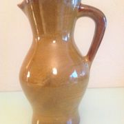 Pitcher in ochre ceramic of St Clement / vintage 60s-70s