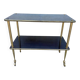 Vintage 60s brass side table on wheels