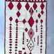 Tapis en laine rouge et blanc 250cmx150cm