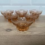 Set of 6 pink star luminarc cups